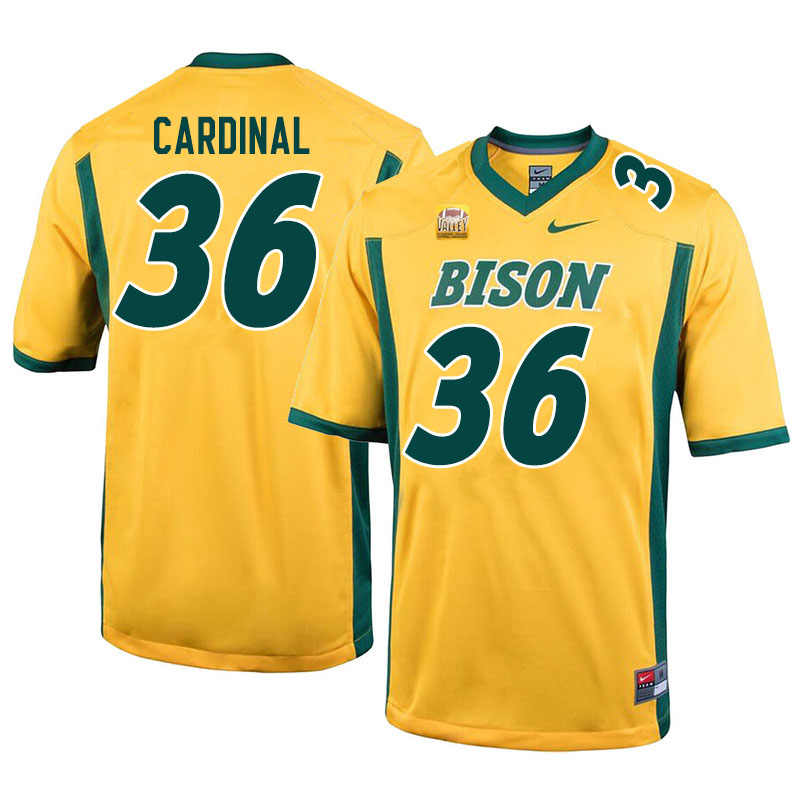 Men #36 Will Cardinal North Dakota State Bison College Football Jerseys Sale-Yellow